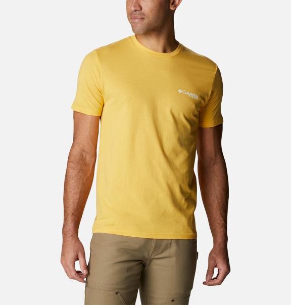 Columbia PHG T-Shirt Yellow For Men's NZ98143 New Zealand